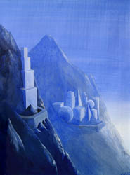 "Blaues Bild" Bergstadt in Utopia, 16. Traum (f�r Ulli)