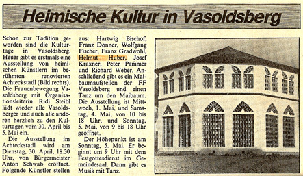 Kulturtage 1983 in Vaslodsberg - Die Ausstellung im frisch renovierten achteckigen Speicher
